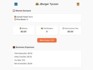 게임 Jburger Tycoon 온라인