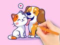 게임 색칠하기 책: 개와 고양이  온라인