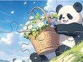 게임 직소 퍼즐: 바구니 꽃 팬더  온라인
