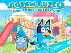 게임 Jigsaw Puzzle: Bluey & Bingo Obstacle Course 온라인