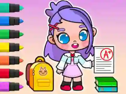 게임 Coloring Book: Avatar School Day 온라인