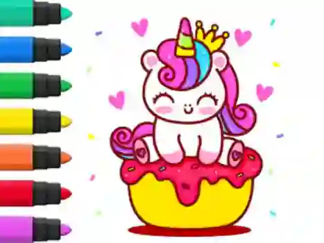 게임 Coloring Book: Unicorn Cupcake 온라인