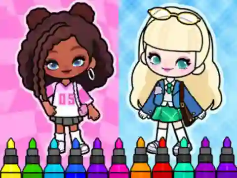게임 Coloring Book: Aha World Sporty Girl 온라인