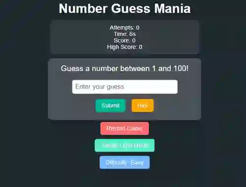 게임 Number Guess Mania 온라인