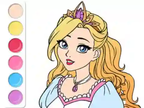 게임 Coloring Book: Princess Prom Dress 온라인
