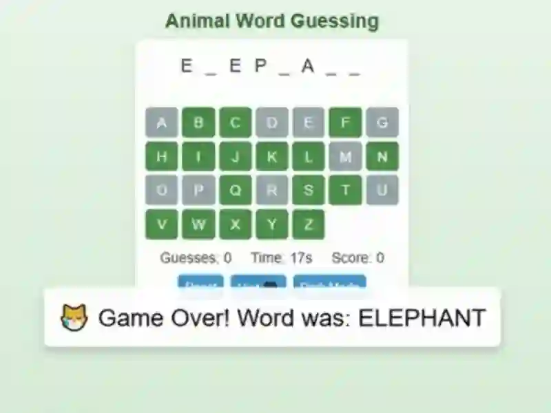 게임 Animal Word Guessing Game 온라인