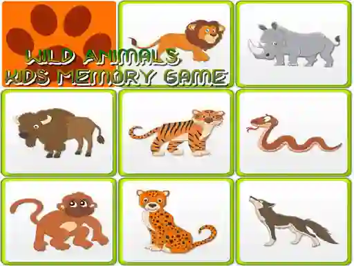 게임 Wild Animals Kids Memory game 온라인
