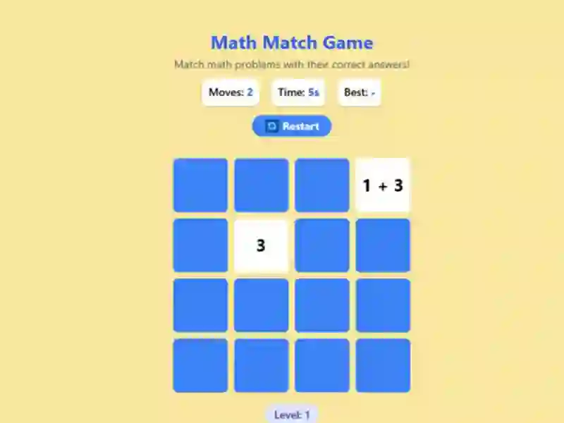 게임 Math Match Game 온라인