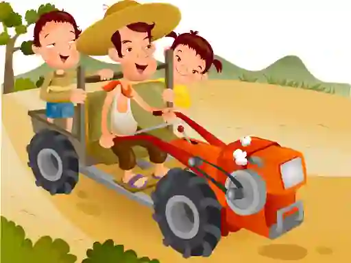 게임 Cartoon Tractor Puzzle 온라인
