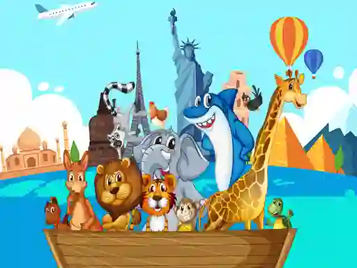 게임 Crazy Friends Travel The World Puzzle 온라인
