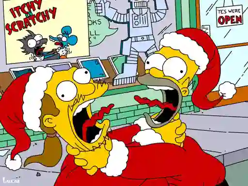 게임 Simpsons Christmas Jigsaw Puzzle 온라인