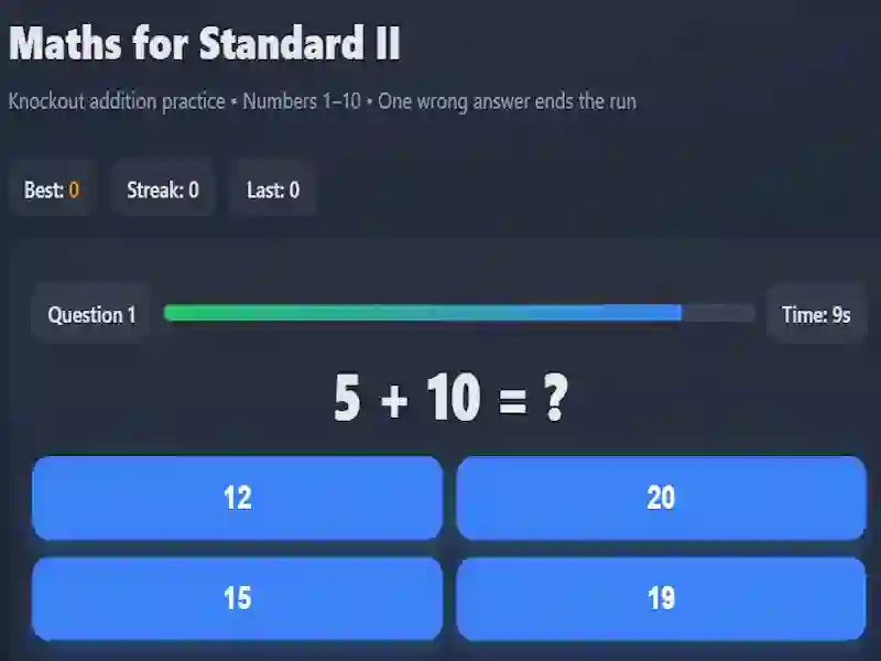 게임 Maths for Standard II 온라인