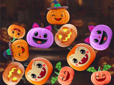 게임 Connect Pumpkins 병합: 할로윈!  온라인