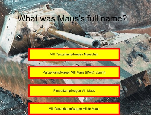 게임 탱크 퀴즈 : MAUS  온라인